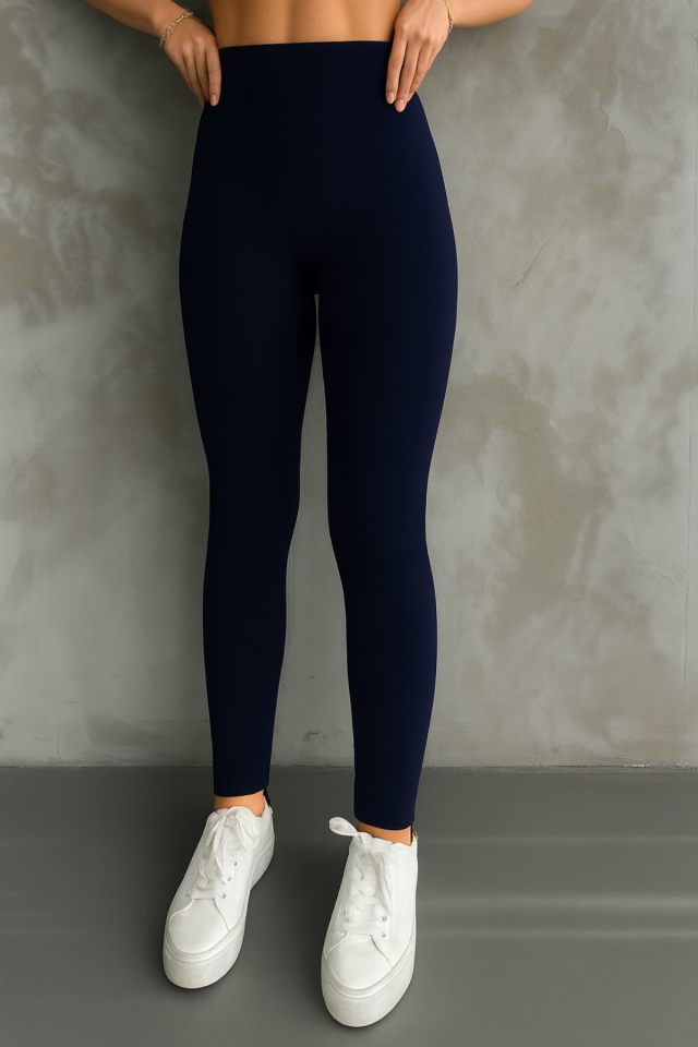 Balenbi Kadın Yüksek Bel Şardonlu Incelten Toparlayıcı Kışlık Tayt 1050 2XL - Koyu Lacivert