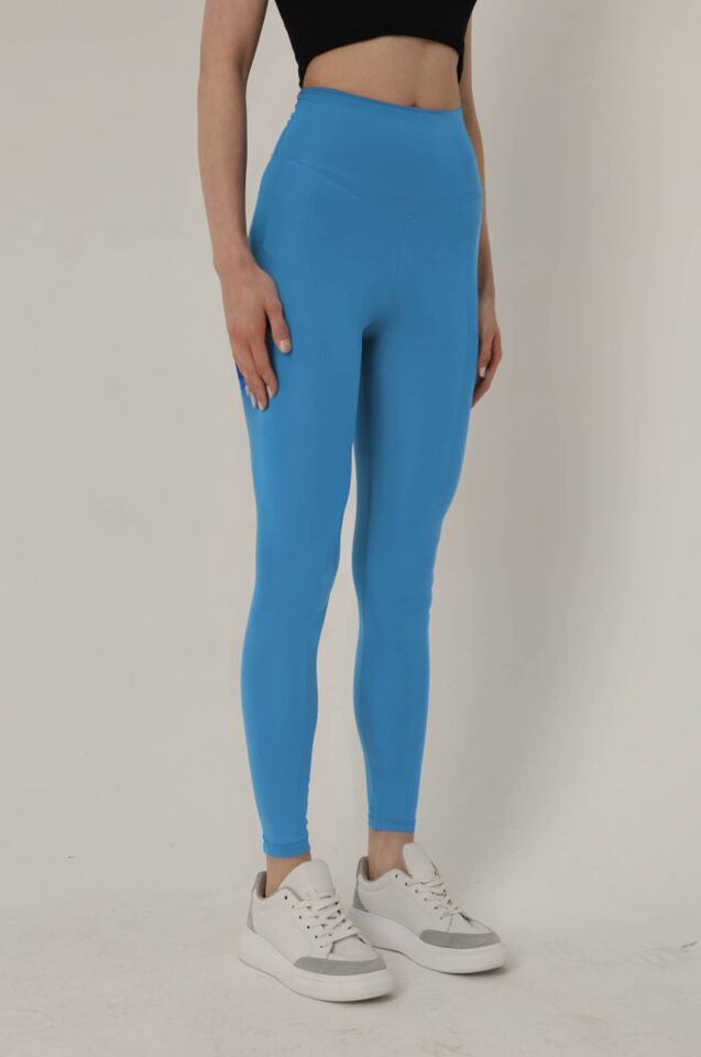 Balenbi Kadın Yüksek Bel Incelten Toparlayıcı Dalgıç Tayt 1051 Mavi - S