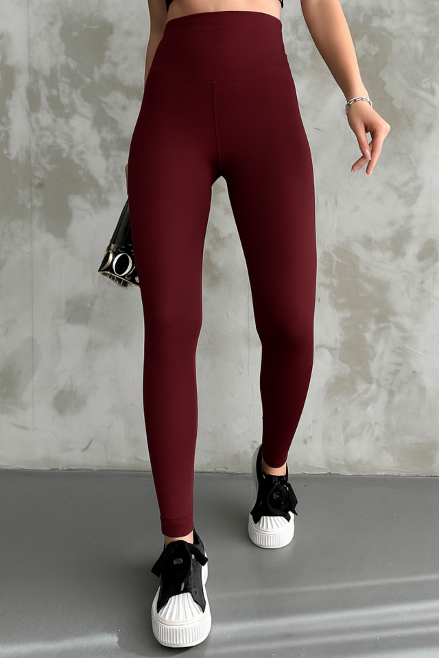 Balenbi Kadın Yüksek Bel Şardonlu Incelten Toparlayıcı Kışlık Tayt 1050 2XL - Bordo