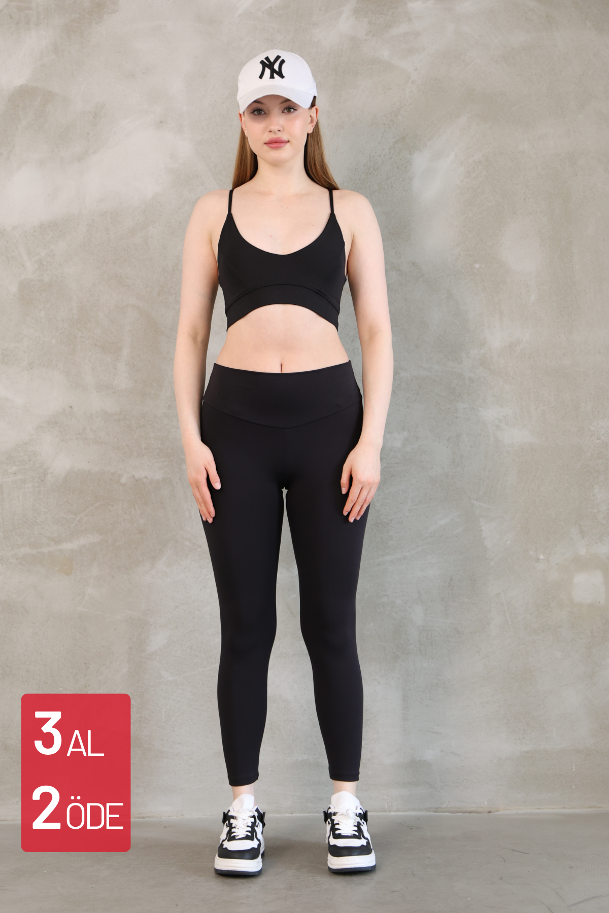 Feela Moda Premium Push Up Yüksel Bel Toparlayıcı Tayt 2005 S - Siyah