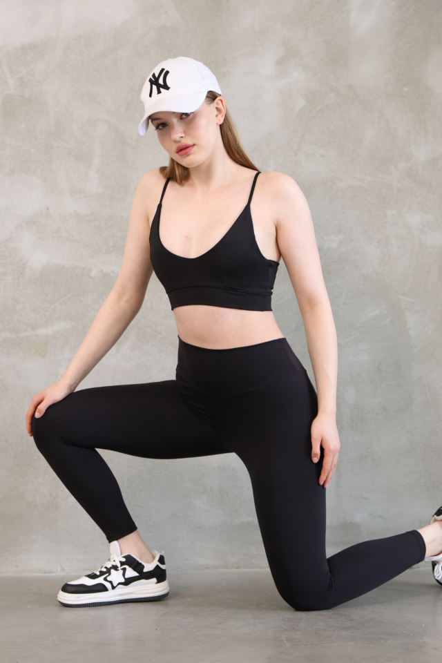 Feela Moda Premium Push Up Yüksel Bel Toparlayıcı Tayt 2005 S - Siyah