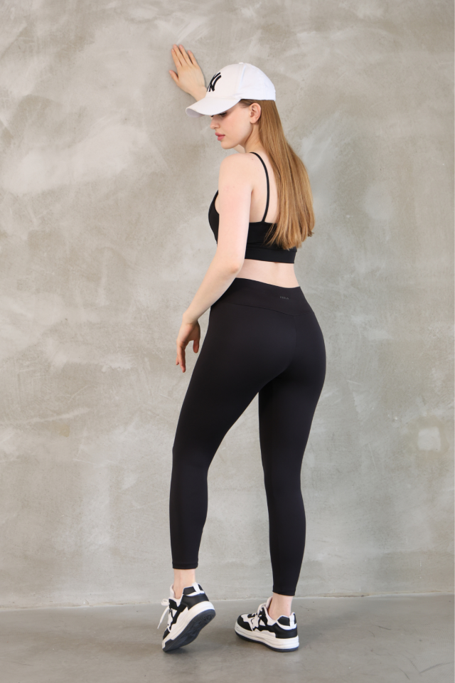 Feela Moda Premium Push Up Yüksel Bel Toparlayıcı Tayt 2005 S - Siyah