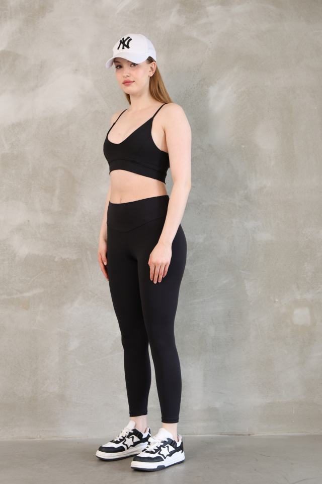 Feela Moda Premium Push Up Yüksel Bel Toparlayıcı Tayt 2005 S - Siyah
