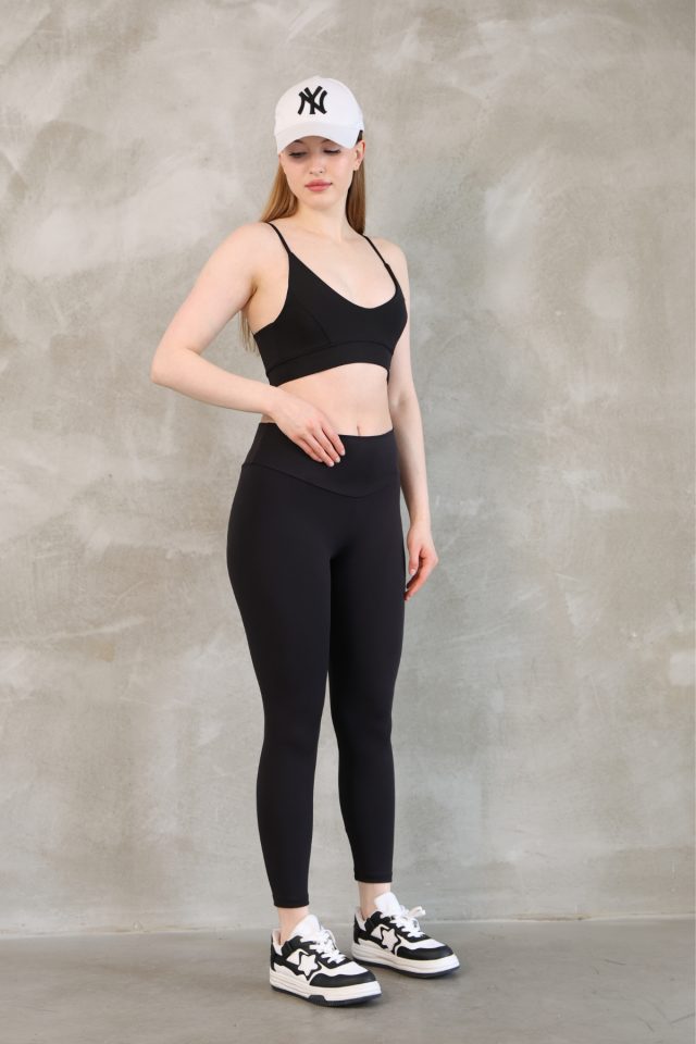 Feela Moda Premium Push Up Yüksel Bel Toparlayıcı Tayt 2005 S - Siyah