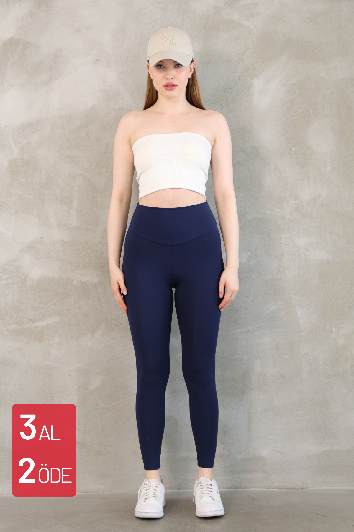 Feela Moda Premium Push Up Yüksel Bel Toparlayıcı Tayt 2005 S - Lacivert