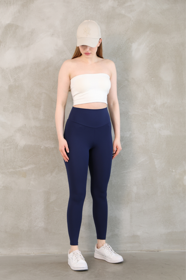 Feela Moda Premium Push Up Yüksel Bel Toparlayıcı Tayt 2005 S - Lacivert