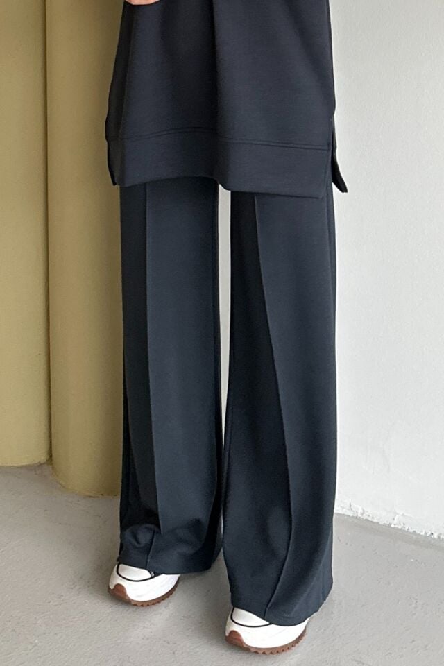 Feela Moda Kadın Modal Penye Oversize Tesettür Tunik Takım 2020 2XL - Antrasit