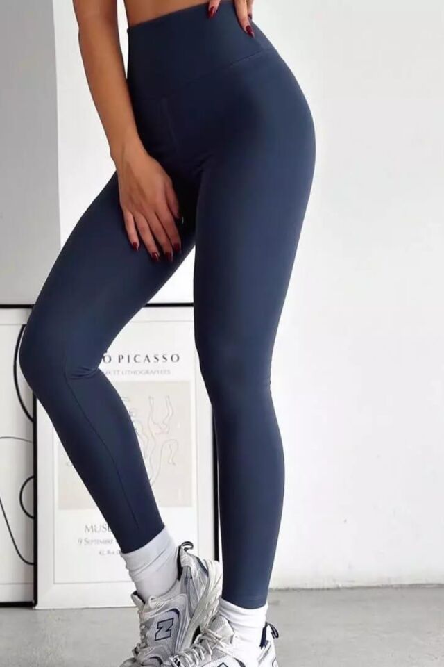 Balenbi Kadın Yüksek Bel Şardonlu Incelten Toparlayıcı Kışlık Tayt 1050 Füme - S