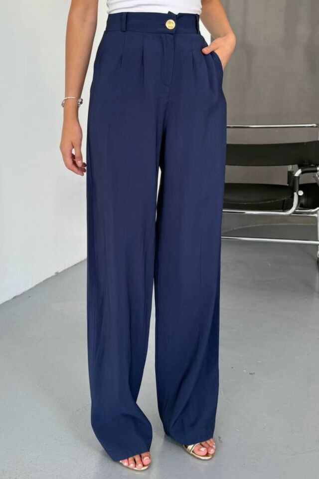 Feela Moda Kadın Modal Cupra Dokuma Pileli Palazzo Pantolon 2022