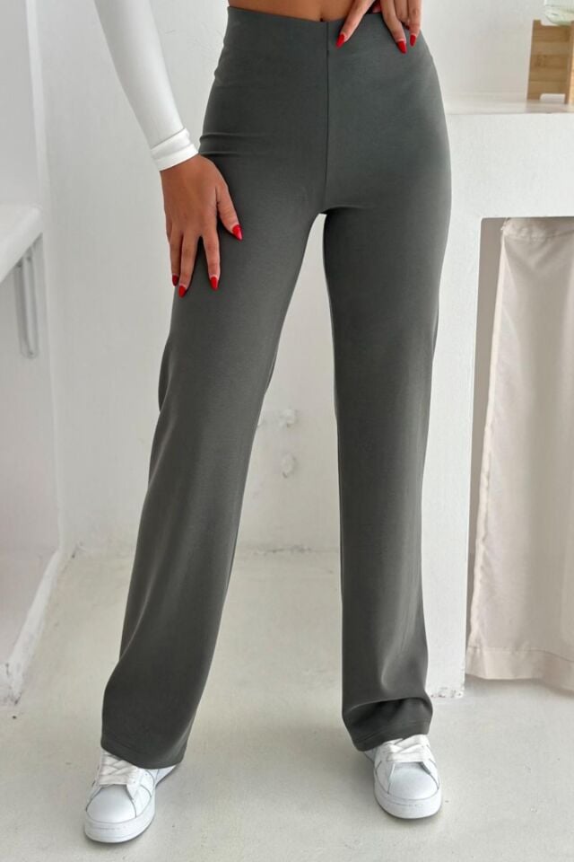 Balenbi Premium Modal Kumaş Boru Paça Kadın Yürüyüş Pantolonu 1116 38 - Haki