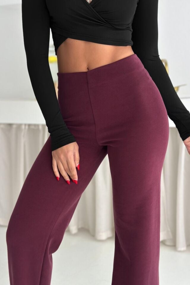 Balenbi Premium Modal Kumaş Boru Paça Kadın Yürüyüş Pantolonu 1116 40 - Bordo