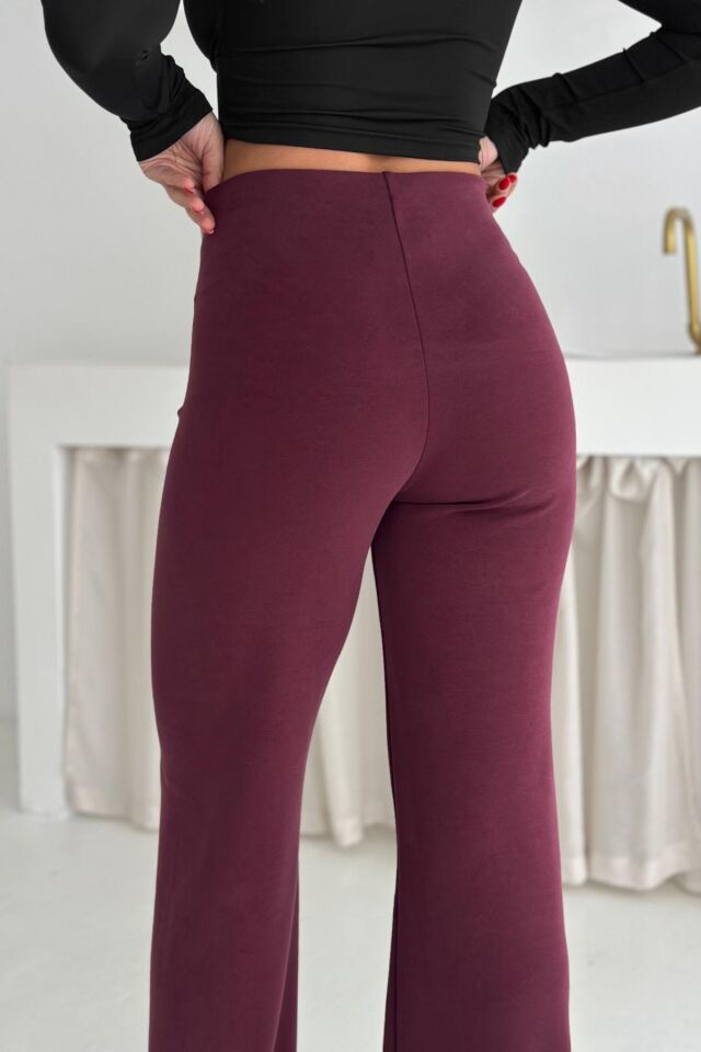 Balenbi Premium Modal Kumaş Boru Paça Kadın Yürüyüş Pantolonu 1116 40 - Bordo