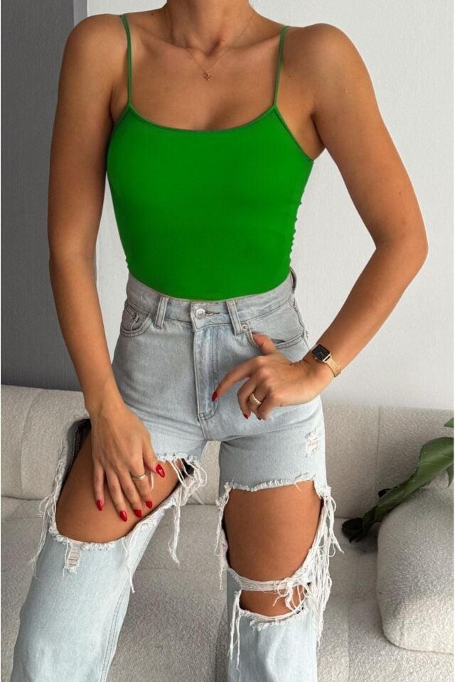 Balenbi Kadın Basic Ip Askılı Uzun Penye Body 1067 S - Benetton