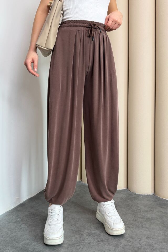 Balenbi Premium Stirrup Model Kadın Modal Şalvar Pantolon 1184 40 - Kahverengi