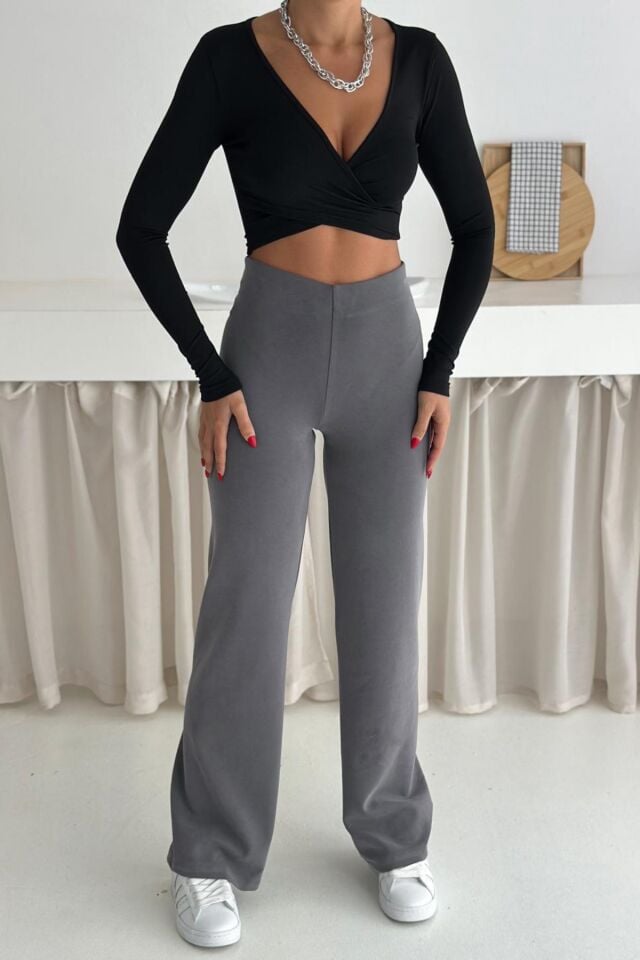 Balenbi Premium Modal Kumaş Boru Paça Kadın Yürüyüş Pantolonu 1116 42 - Gri