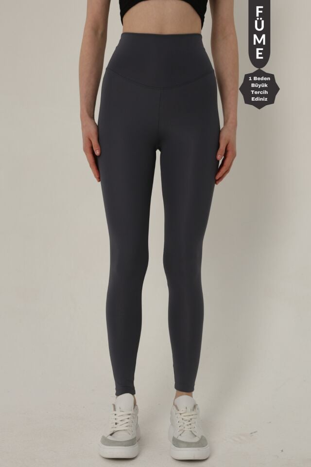 Balenbi Kadın Yüksek Bel Incelten Toparlayıcı Dalgıç Tayt 1051 Füme - L