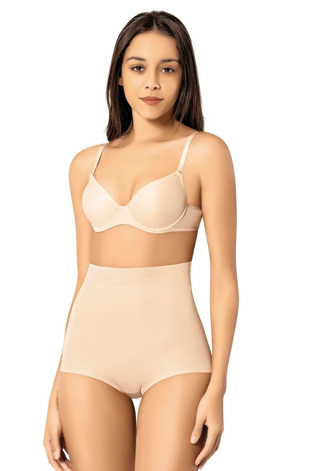 Balenbi Kadın Lazer Kesim 1 Beden Incelten Premium silikonlu Slip Korse 1041 L - Ten