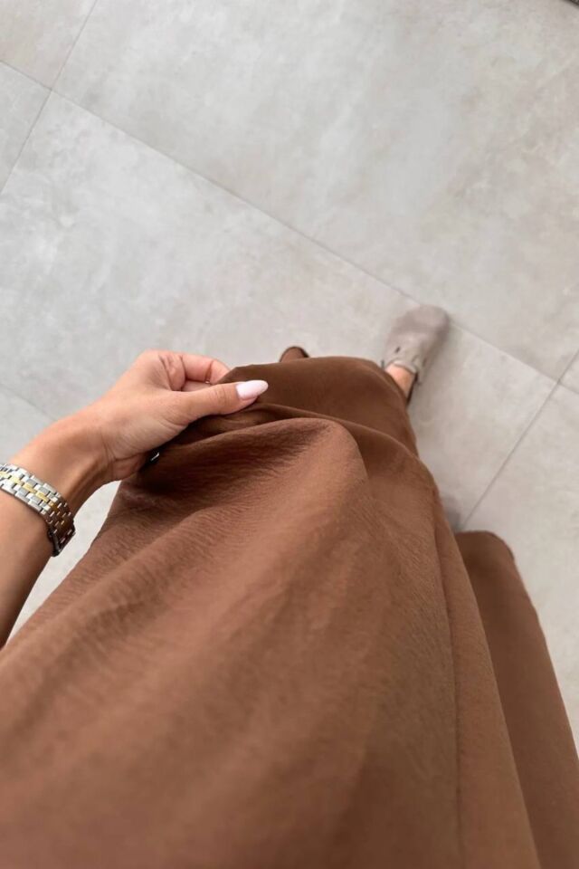 Balenbi Kadın Aerobin Kumaş Ayarlanabilir Askılı Uzun Elbise 1099 S - Kahverengi