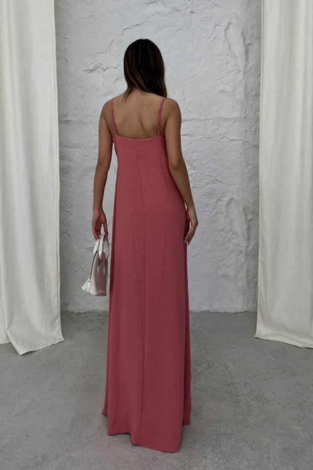 Balenbi Kadın Aerobin Kumaş Ayarlanabilir Askılı Uzun Elbise 1099 XL - Mercan