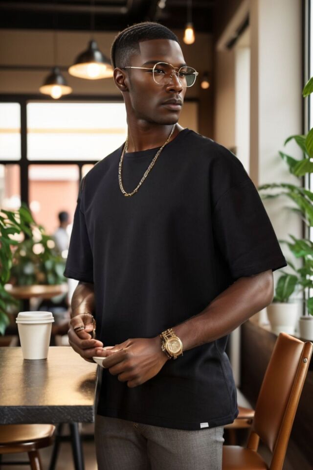 Balenbi Unisex Bisiklet Yaka 2 Iplik Basic Oversize Penye Tişört 1009