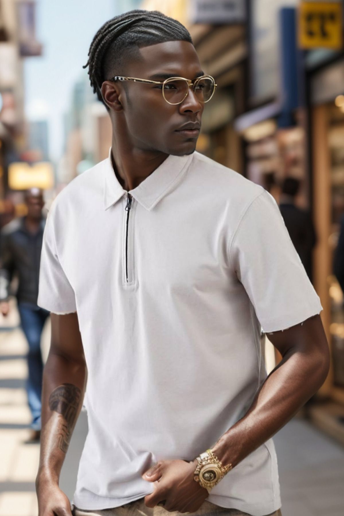 Balenbi Erkek Polo Yaka Fermuarlı Regular Kesim Penye Tişört 1008 M - Gri