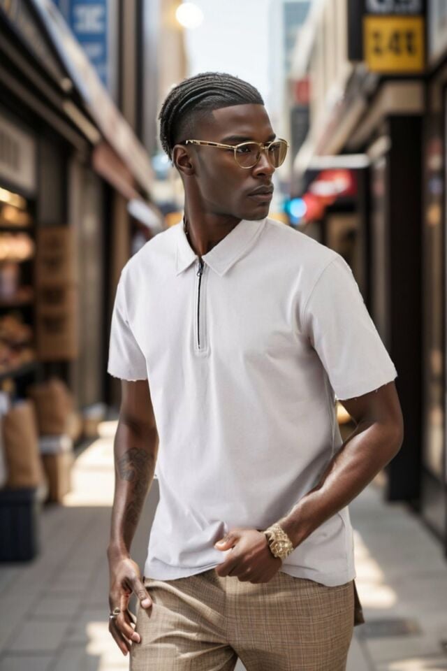 Balenbi Erkek Polo Yaka Fermuarlı Regular Kesim Penye Tişört 1008 M - Gri