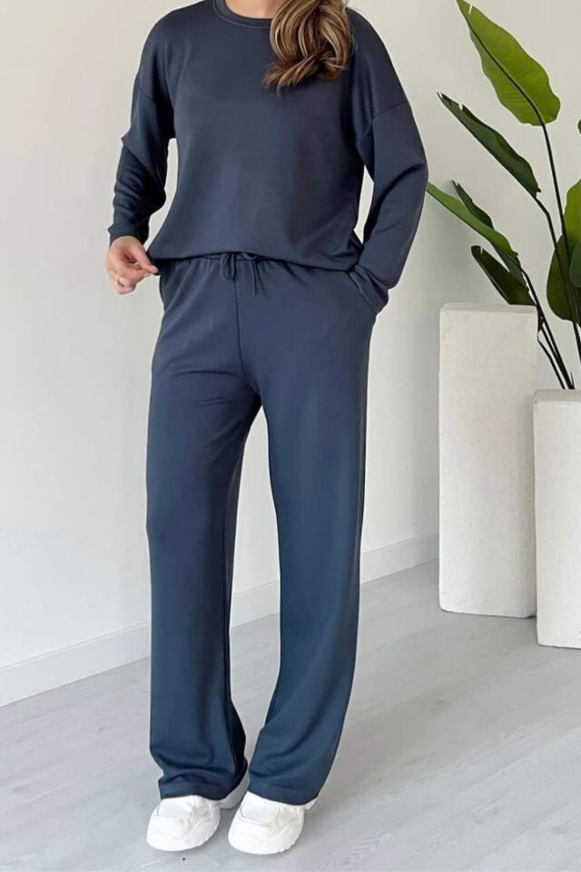 Balenbi Kadın Bisiklet Yaka Uzun Kollu Modal Takım 1109 S - Antrasit