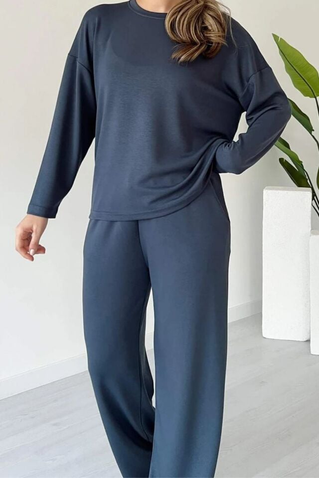 Balenbi Kadın Bisiklet Yaka Uzun Kollu Modal Takım 1109 S - Antrasit