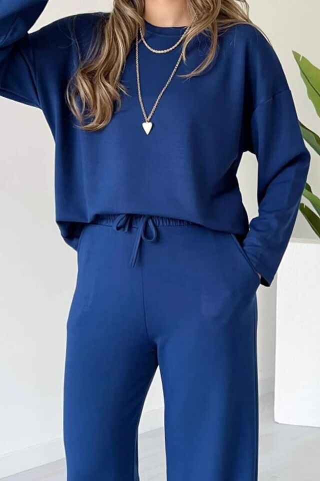 Balenbi Kadın Bisiklet Yaka Uzun Kollu Modal Takım 1109 S - Lacivert