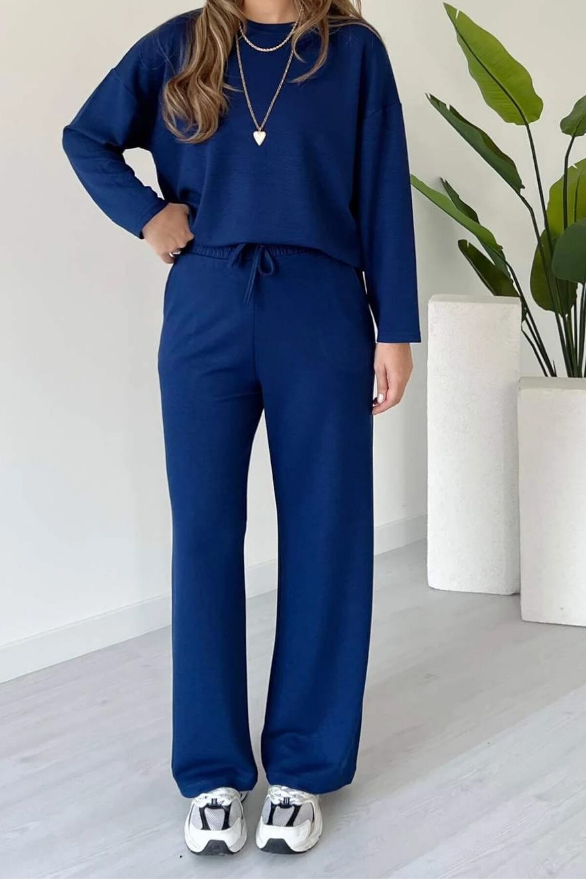 Balenbi Kadın Bisiklet Yaka Uzun Kollu Modal Takım 1109 S - Lacivert