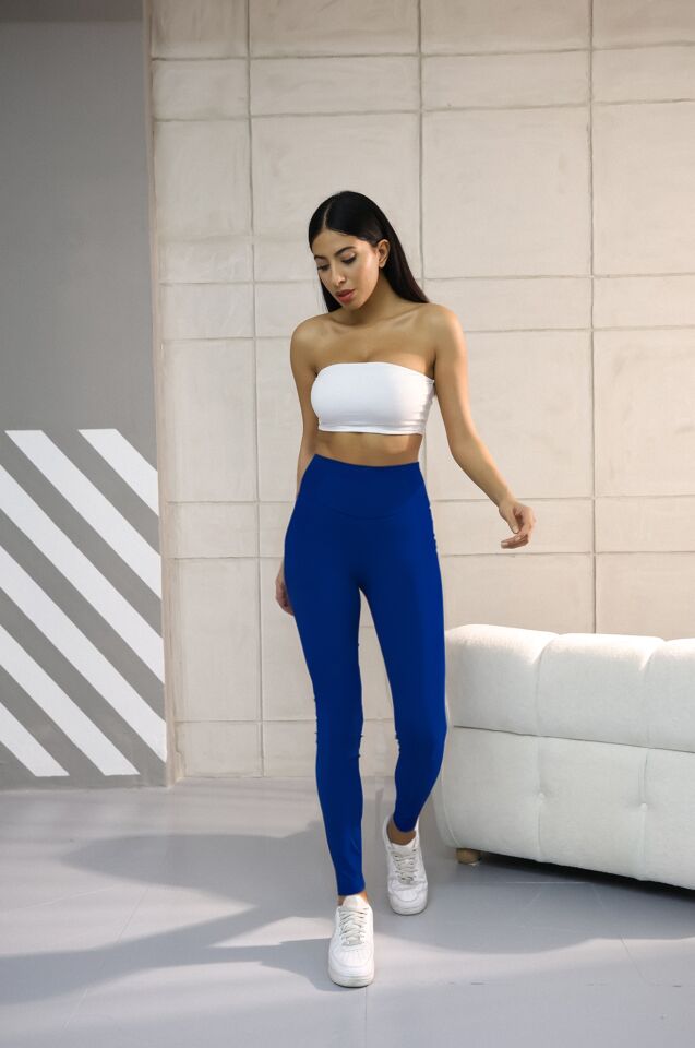 Balenbi Haute Kadın Yüksek Bel Incelten Toparlayıcı Modal Tayt 1058 XL - Saks Mavisi