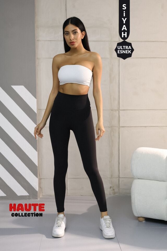 Balenbi Haute Kadın Yüksek Bel Incelten Toparlayıcı Modal Tayt 1058 Siyah - XL