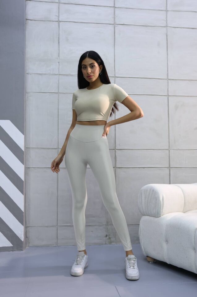 Balenbi Haute Kadın Yüksek Bel Incelten Toparlayıcı Modal Tayt 1058 L - Taş