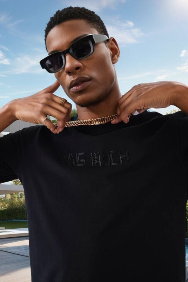 Balenbi Erkek Enjeksiyon Baskılı Regular Fit Penye Tişört 1002 2XL - Siyah 2