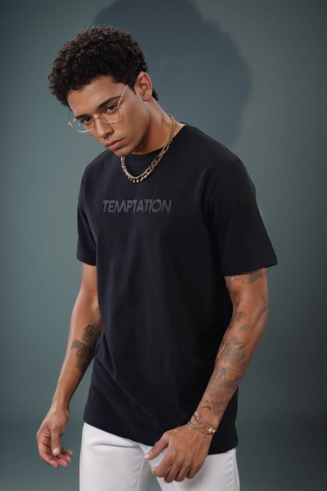 Balenbi Erkek Enjeksiyon Baskılı Regular Fit Penye Tişört 1002 2XL - Siyah 2