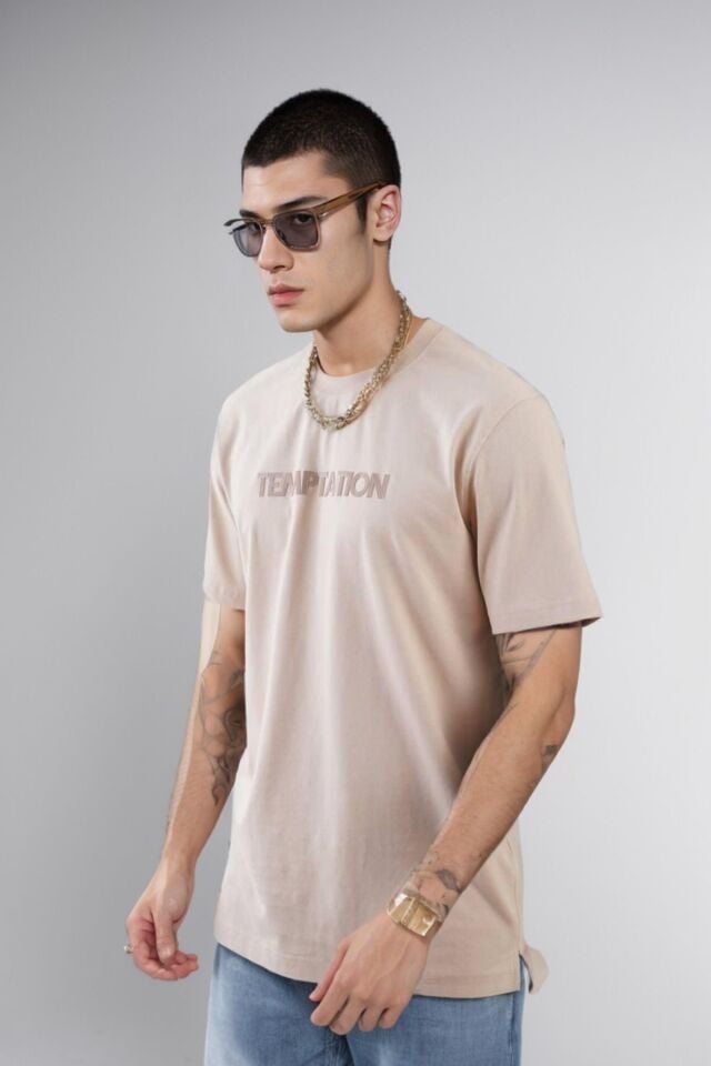 Balenbi Erkek Enjeksiyon Baskılı Regular Fit Penye Tişört 1002 2XL - Bej 2
