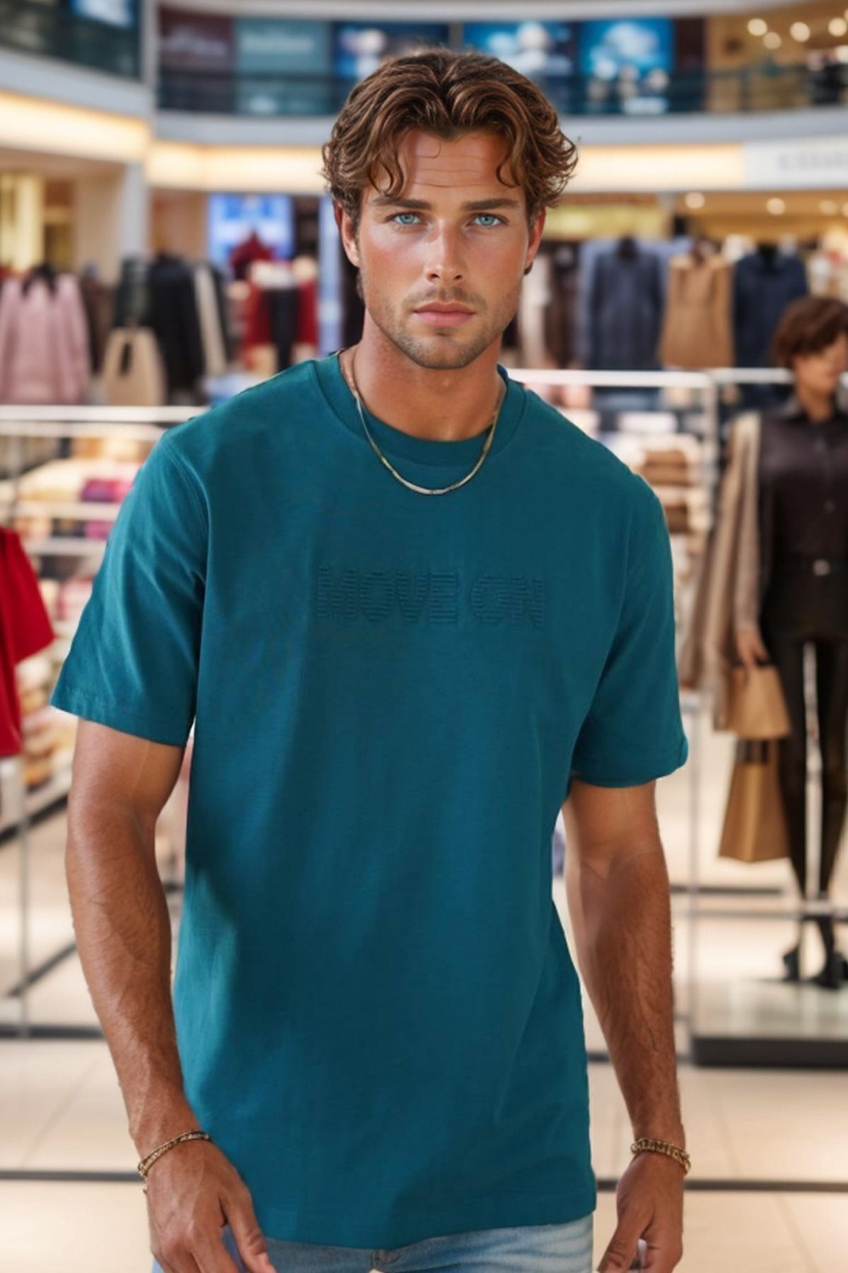 Balenbi Erkek Enjeksiyon Baskılı Regular Fit Penye Tişört 1002 M - Petrol