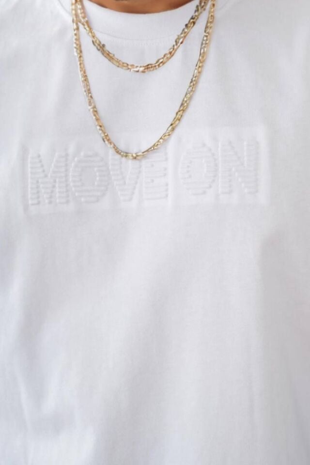 Balenbi Erkek Enjeksiyon Baskılı Regular Fit Penye Tişört 1002 2XL - Beyaz