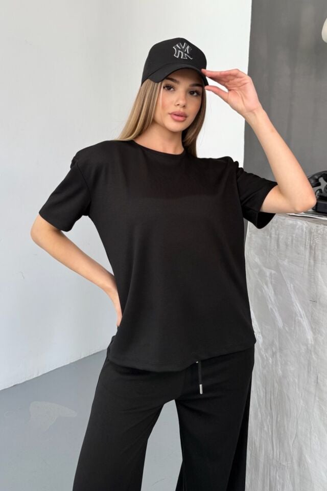 Balenbi Kadın Modal Kumaş Kısa Kollu Eşofman Takımı 1098 M - Siyah