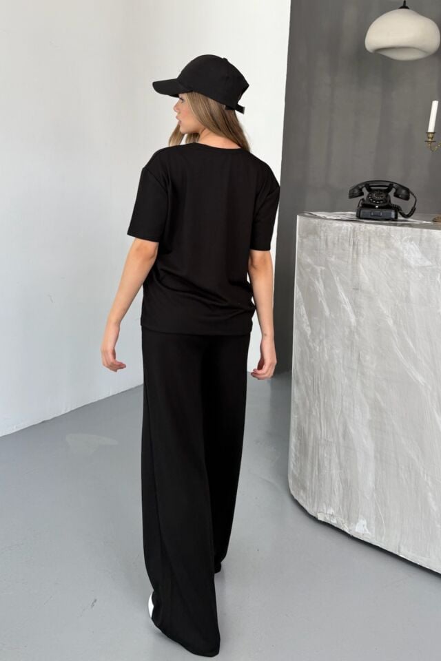 Balenbi Kadın Modal Kumaş Kısa Kollu Eşofman Takımı 1098 M - Siyah