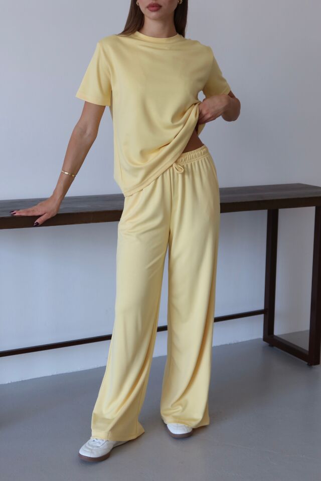 Balenbi Kadın Modal Kumaş Kısa Kollu Eşofman Takımı 1098 L - Sarı