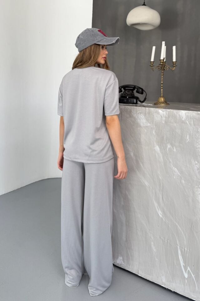 Balenbi Kadın Modal Kumaş Kısa Kollu Eşofman Takımı 1098 L - Gri