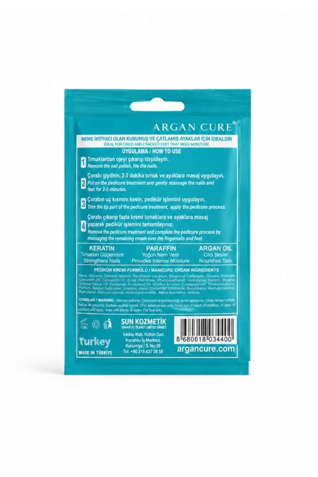 Argan Cure Pedikür Kremli Bakım Çorabı Tek Kullanımlık