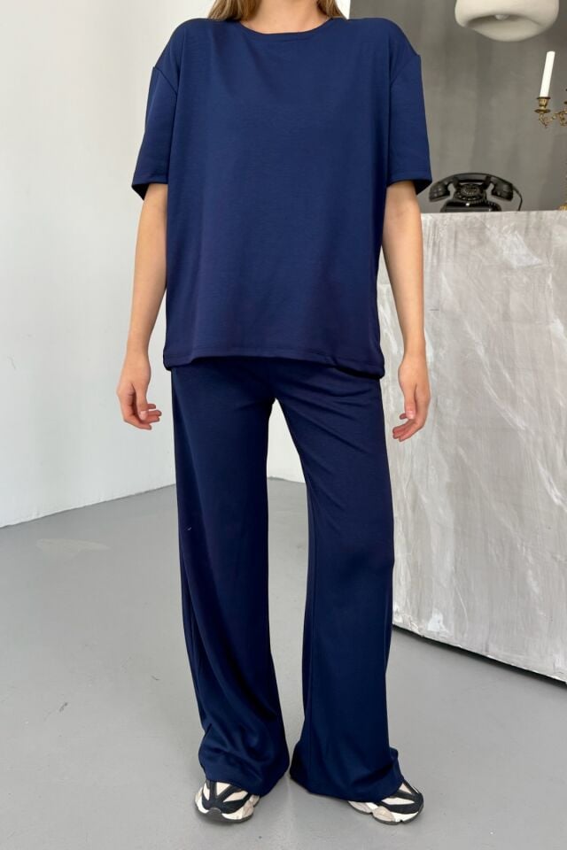 Balenbi Kadın Modal Kumaş Kısa Kollu Eşofman Takımı 1098 Lacivert - S