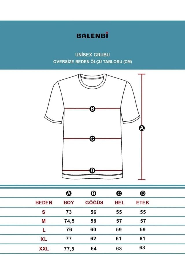 Balenbi Unisex Pis Yaka Basic Eteği Armalı Oversize Kalıp Tişört 1014 L - Siyah