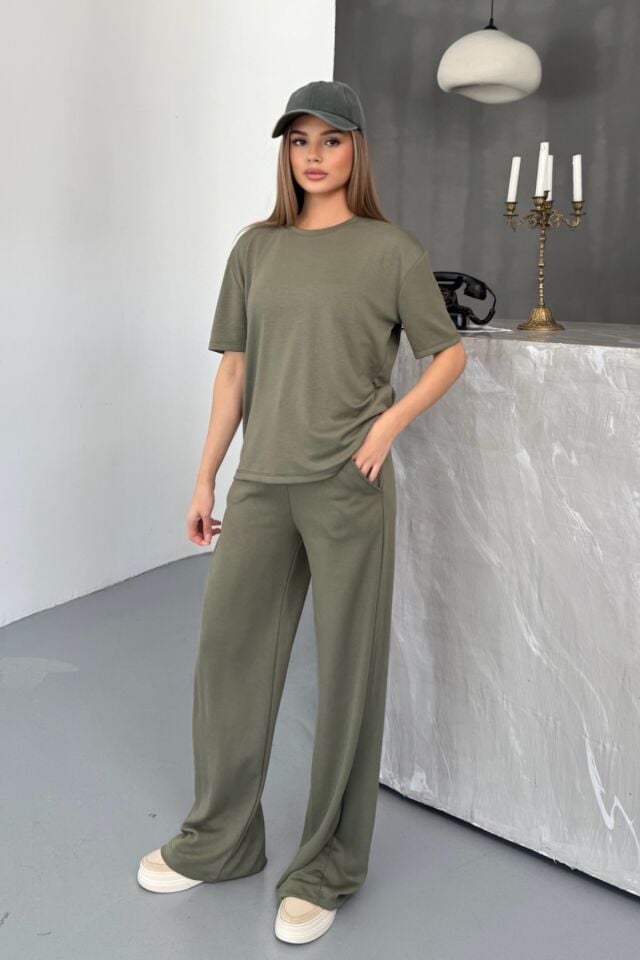 Balenbi Kadın Modal Kumaş Kısa Kollu Eşofman Takımı 1098 L - Haki