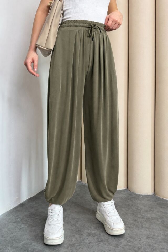 Balenbi Premium Stirrup Model Kadın Modal Şalvar Pantolon 1184 36 - Haki