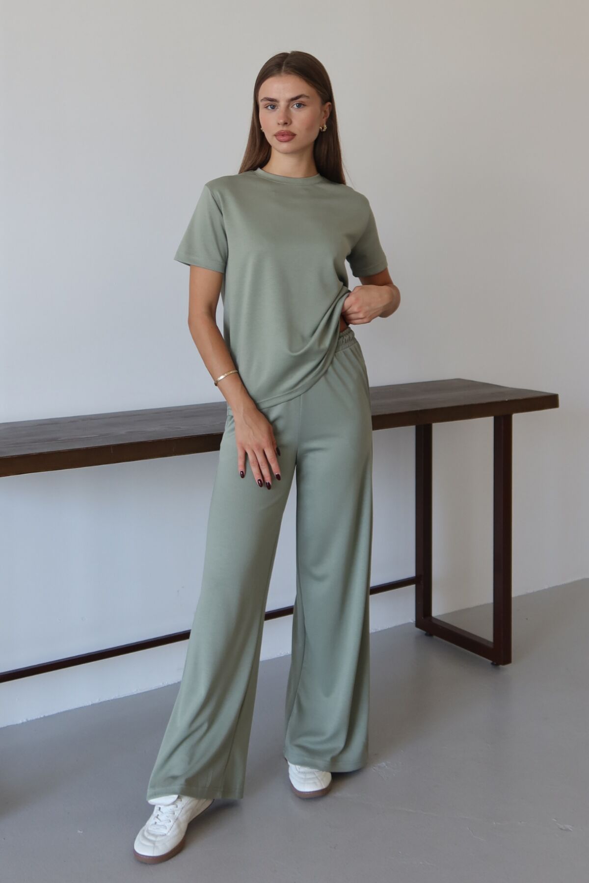 Balenbi Kadın Modal Kumaş Kısa Kollu Eşofman Takımı 1098 M - Yeşil