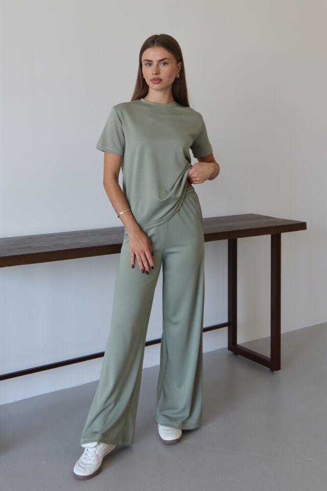 Balenbi Kadın Modal Kumaş Kısa Kollu Eşofman Takımı 1098 Yeşil - M