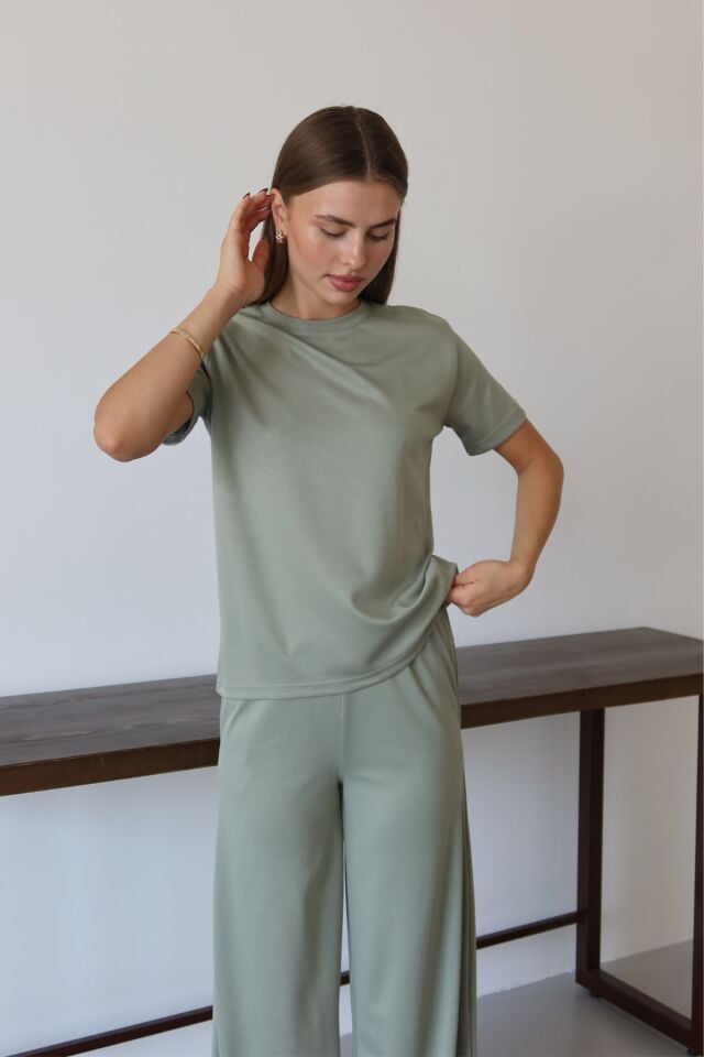 Balenbi Kadın Modal Kumaş Kısa Kollu Eşofman Takımı 1098 M - Yeşil